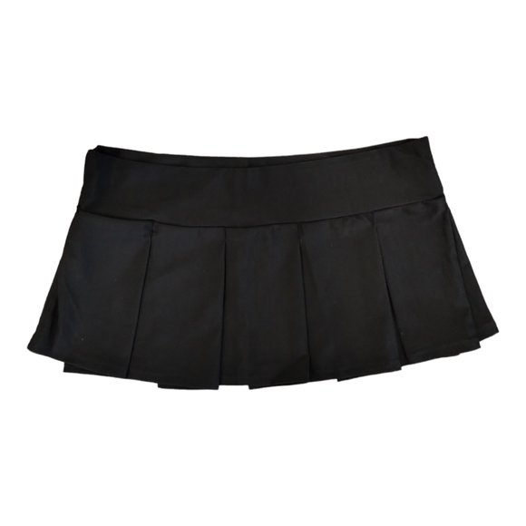 90s Y2K Pleated Mini Skirt Black - Picture 6 of 6